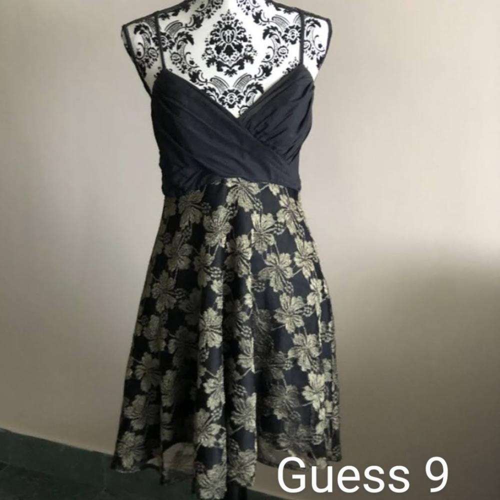 Guess 9 Elegant Navy and Gold Floral Dress